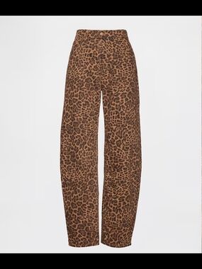 GAP High Rise Leopard Print Barrel Jeans Women's Trendy size 29